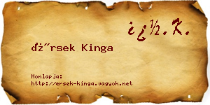 Érsek Kinga névjegykártya