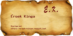 Érsek Kinga névjegykártya
